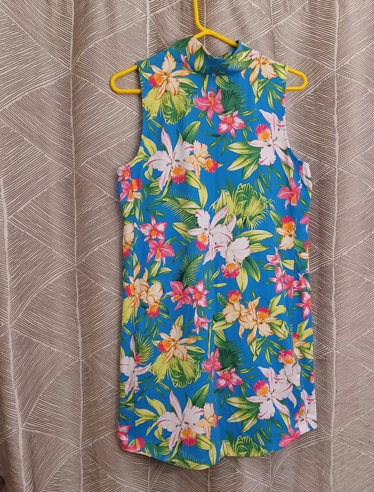 Tommy Bahama Aubrey Tropical Floral Quarter-Zip Shift Dress Resortwear Women’s L