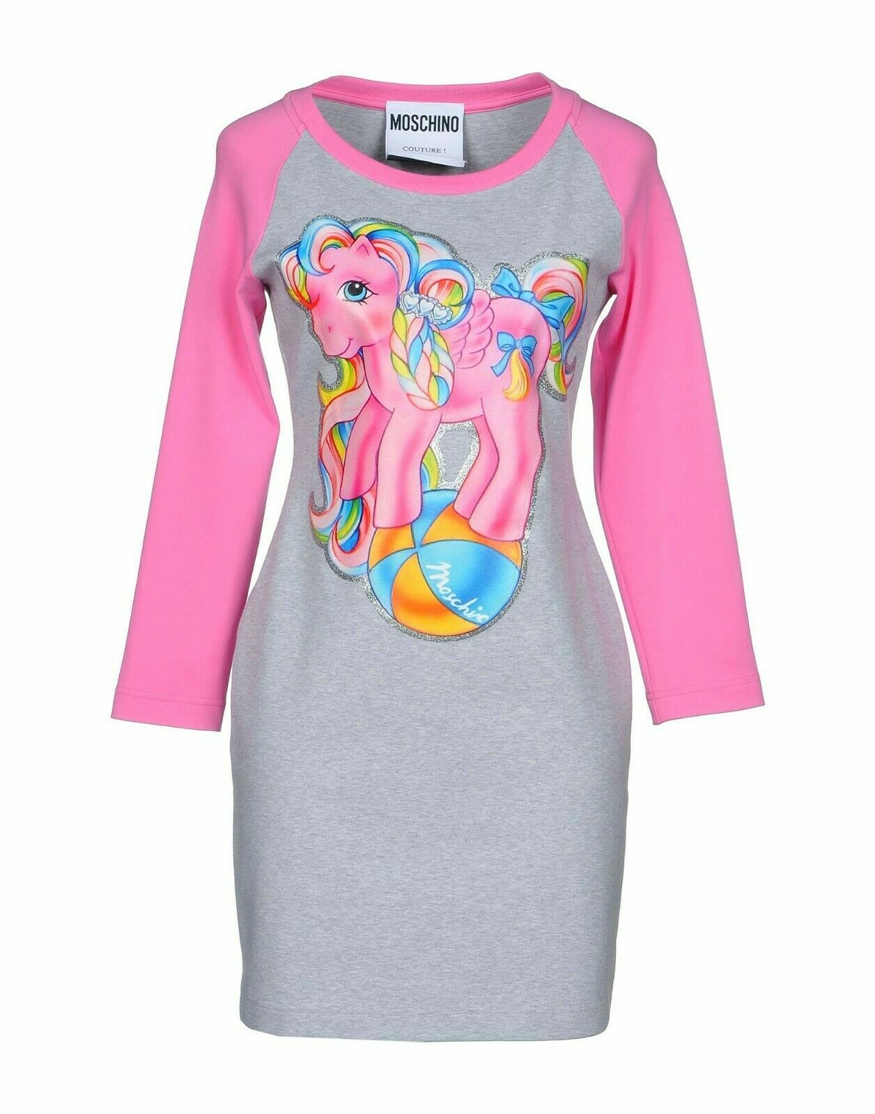 MOSCHINO COUTURE Dress Sweater Gray My Little Pony Top IT40 / US6 / S RRP $740