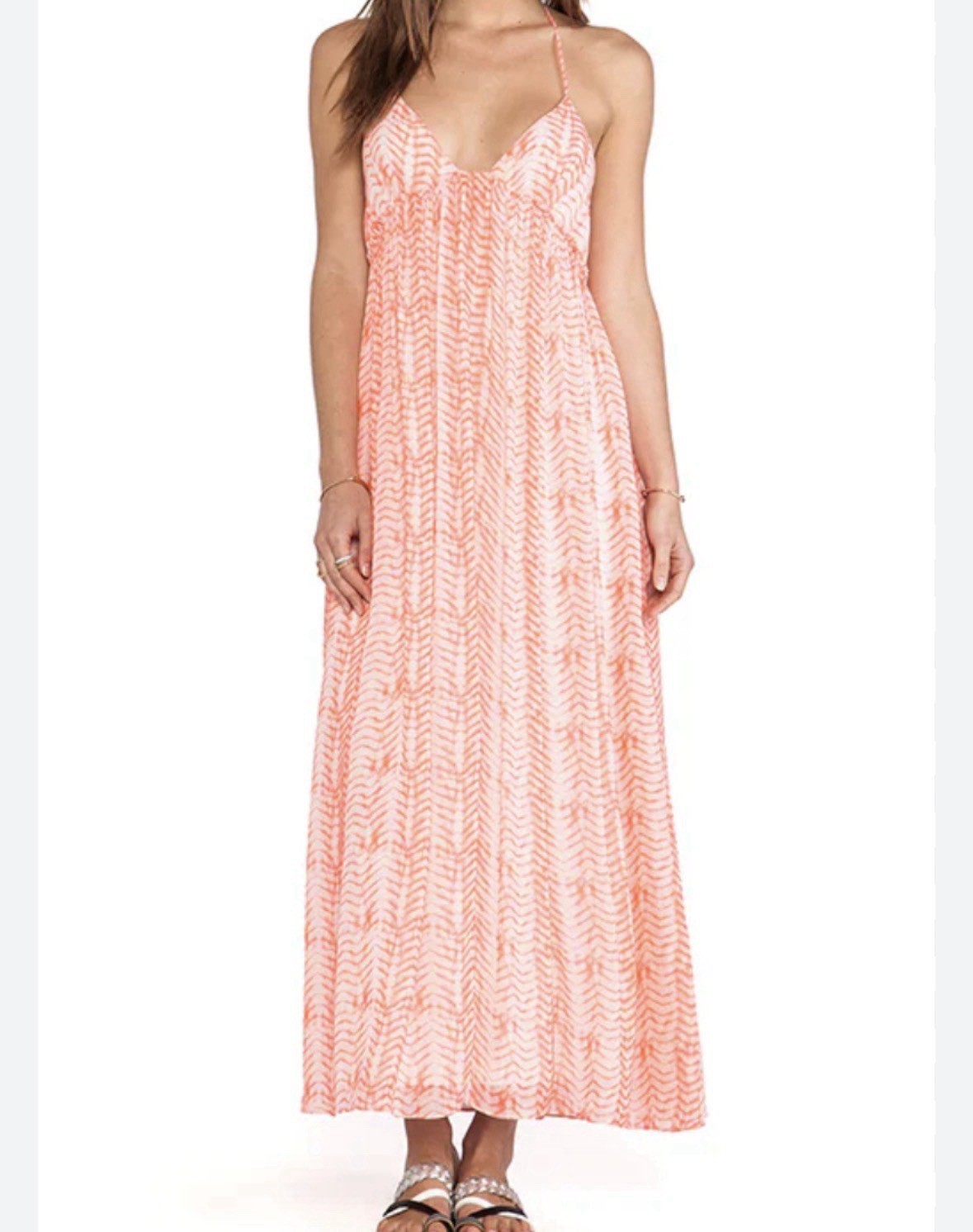 Soft Joie Siya Maxi Dress in Sandy Coral & Pebble Size L NWT