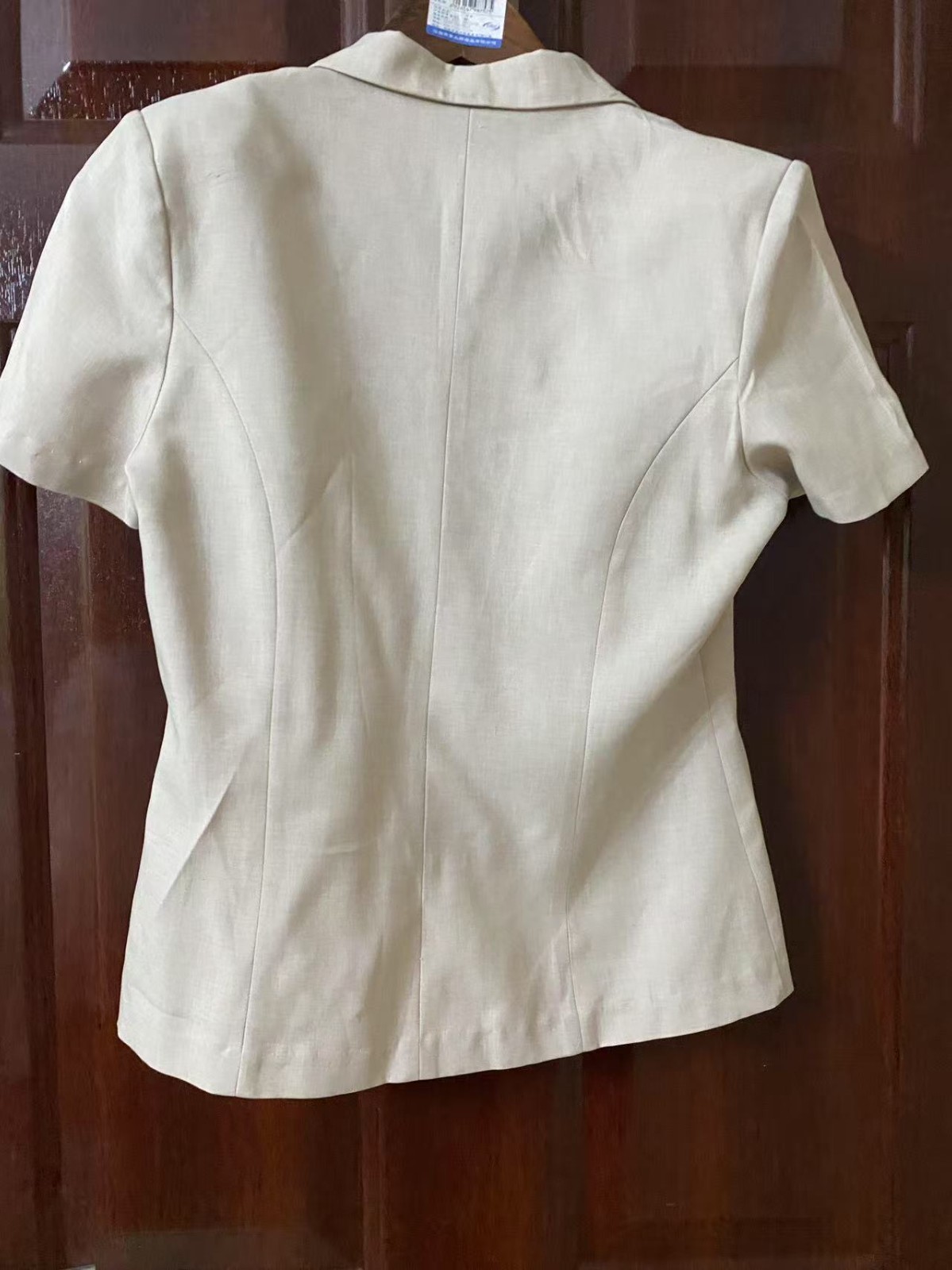 Ladies 2 piece suit dress summer fabric is thin gray