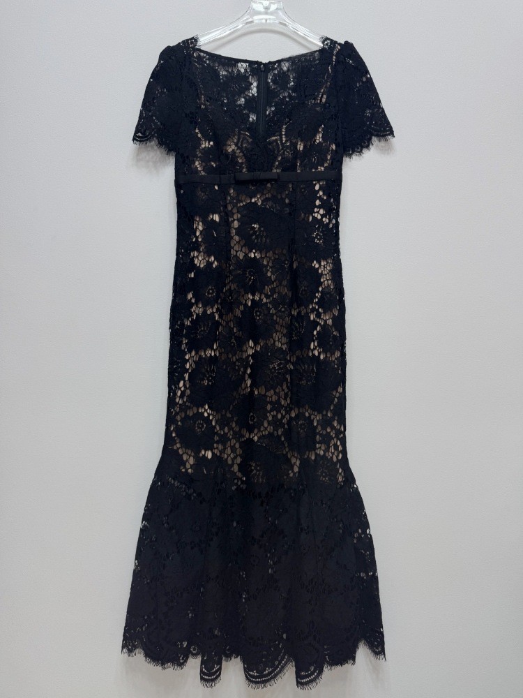 Self-Portrait Women’s V-neck Short sleeves Lace dress Fishtail Dresses