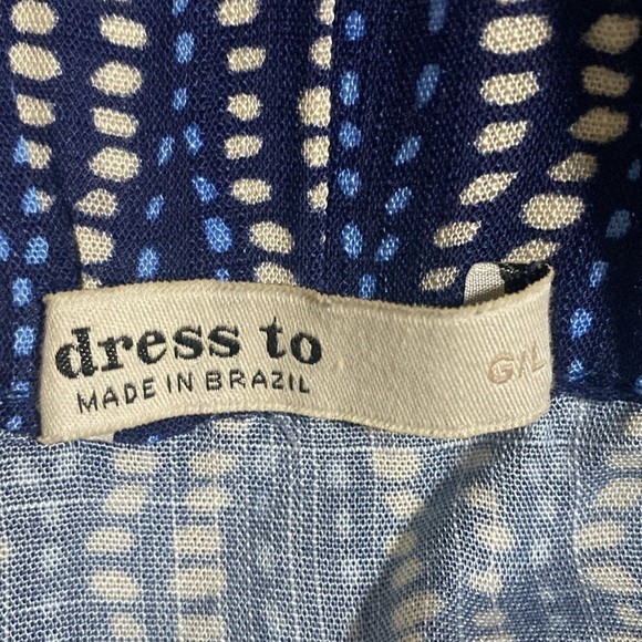 Dress to Blue Patterned women L maxi pull on casual vacation beach resort boho