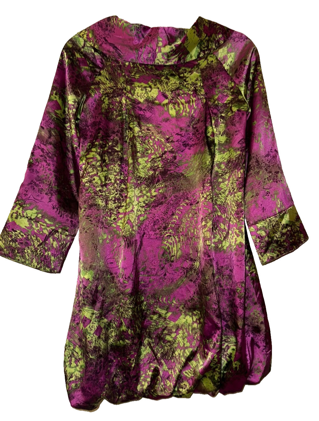 Chloe Silk Swing Dramatic High Collar and a Striking Mini Dress SZ 40