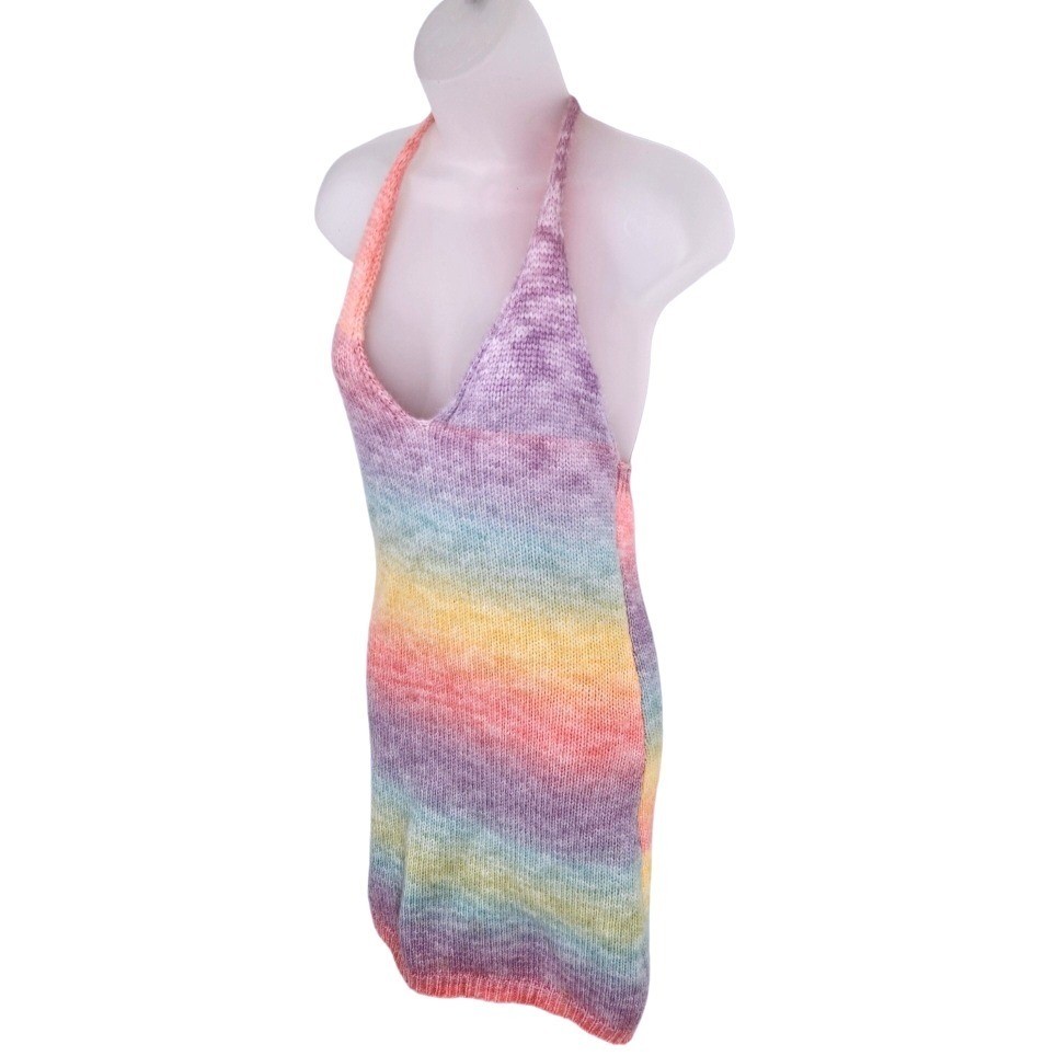 Princess Polly Rainbow Ombre Knit Halter Dress S M
