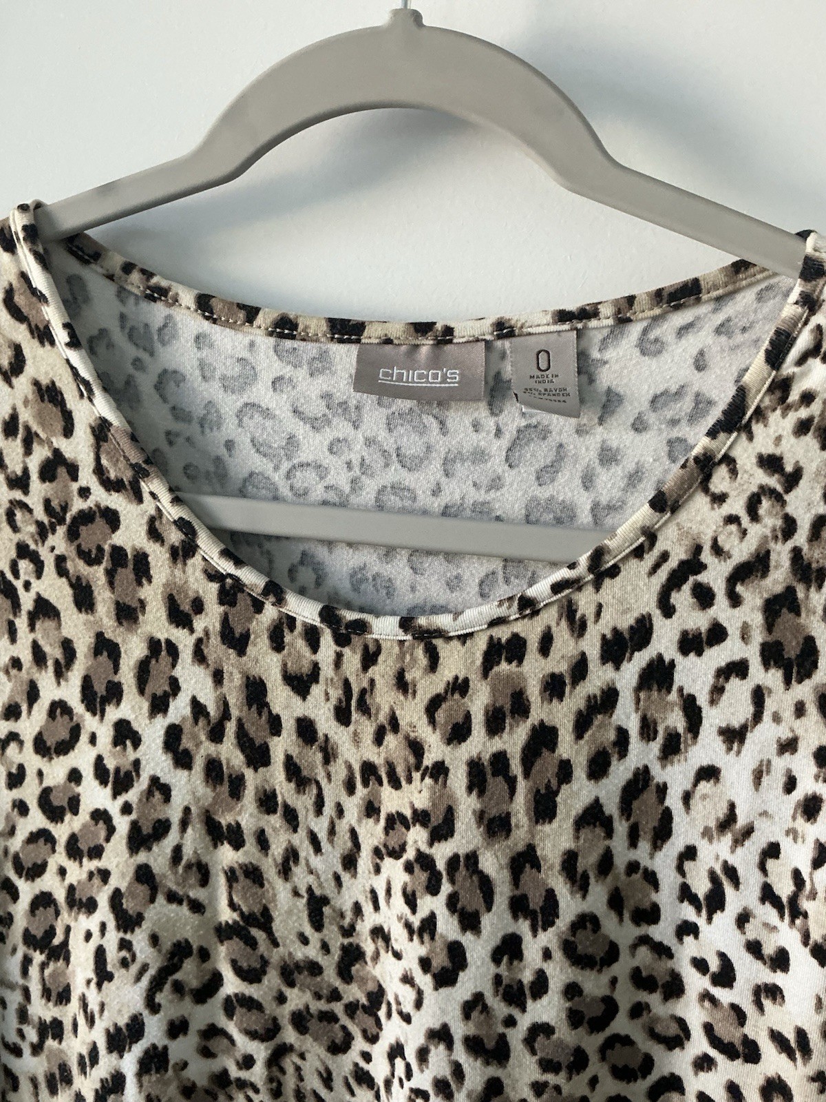 Chico’s Beige/Brown Leopard Animal Print Round Neck Sleeveless Maxi Dress 0