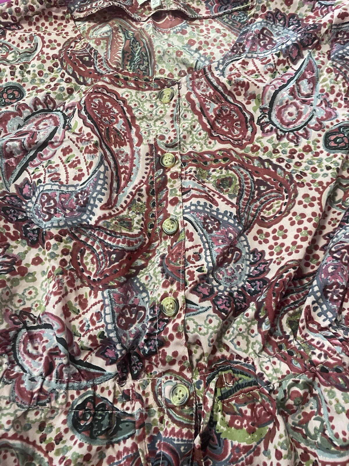 Ladies MPH Collection Paisley Print 70’s Style Casual Disco Dress. Size Large