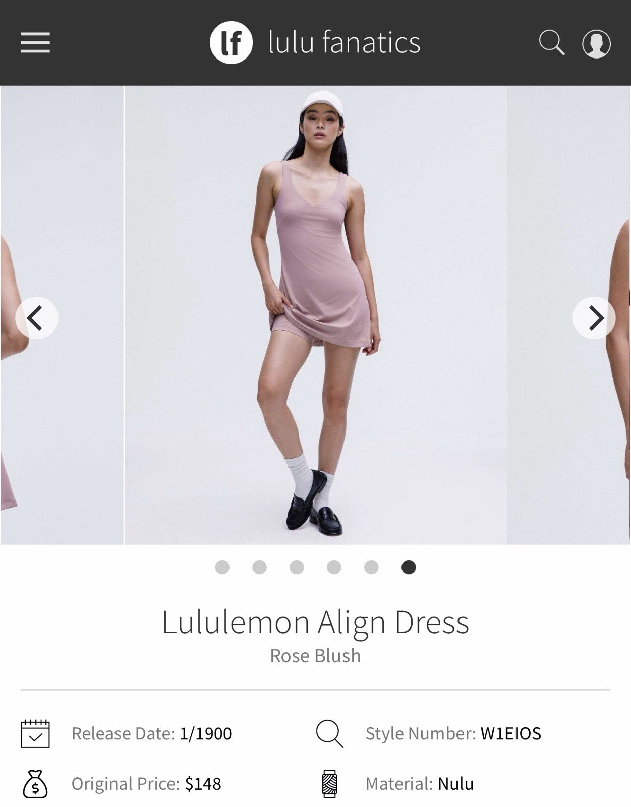 NWT Lululemon Align Dress Vitapink VITP Size 4