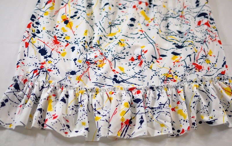 women’s causal summer dress size small colorful print flutter sleeves pull-on