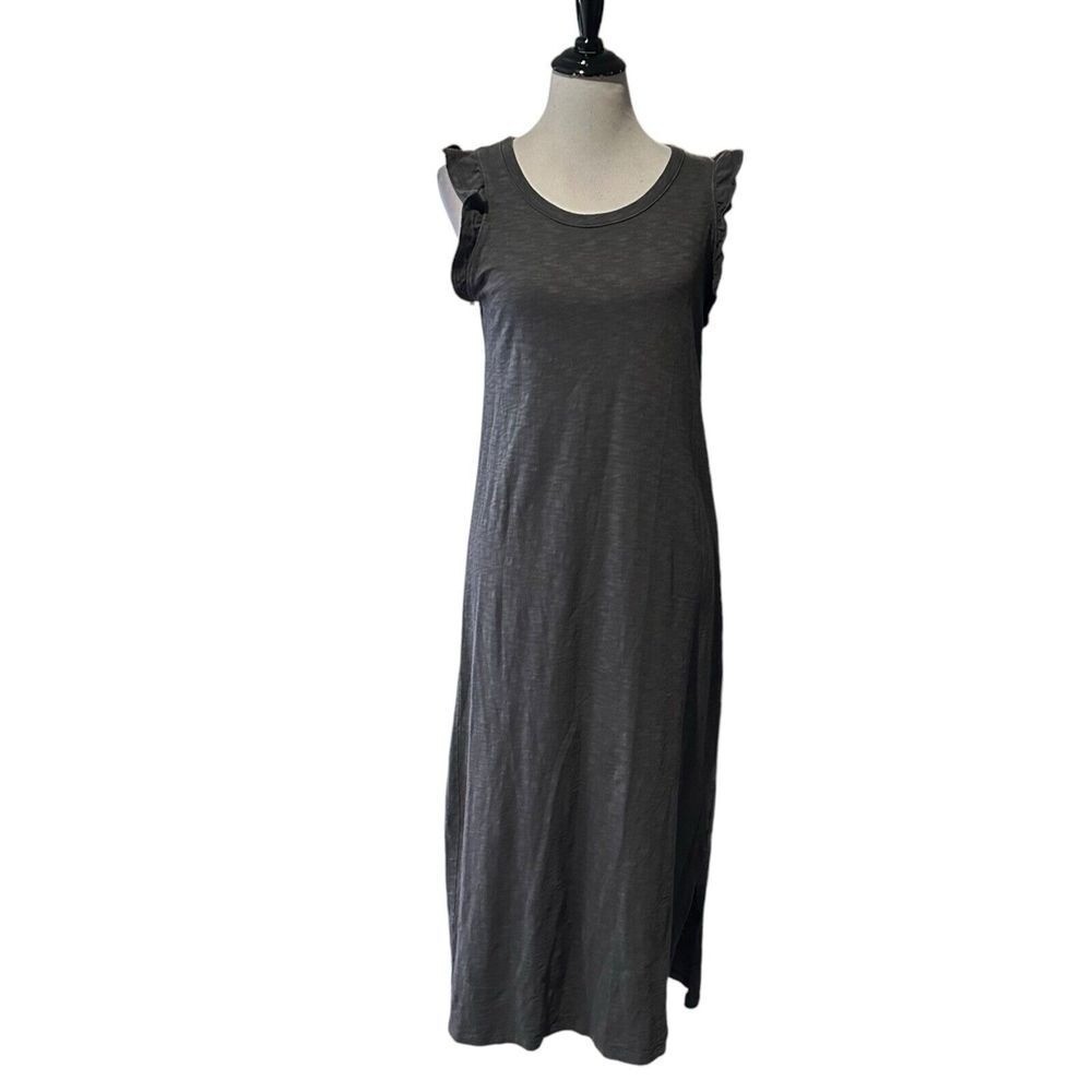 Universal Thread Midi Maxi Dress Ruffle Sleeve Size S Gray Distressed Minimalist