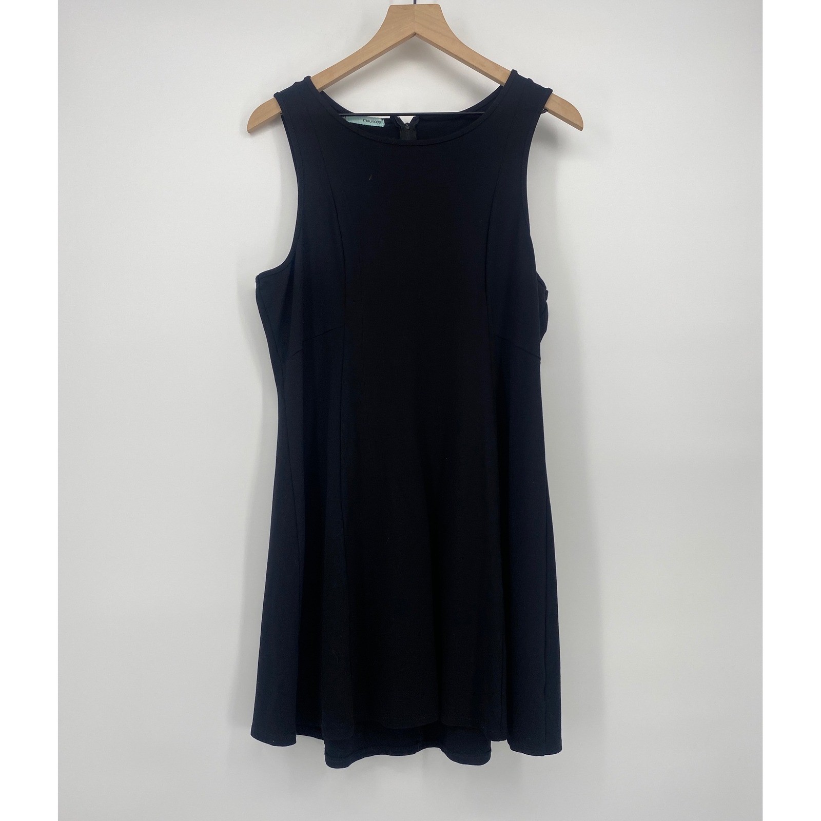 Maurices Dress XL Black Excellent Sleeveless Fit & Flare Ponte Knit Mini