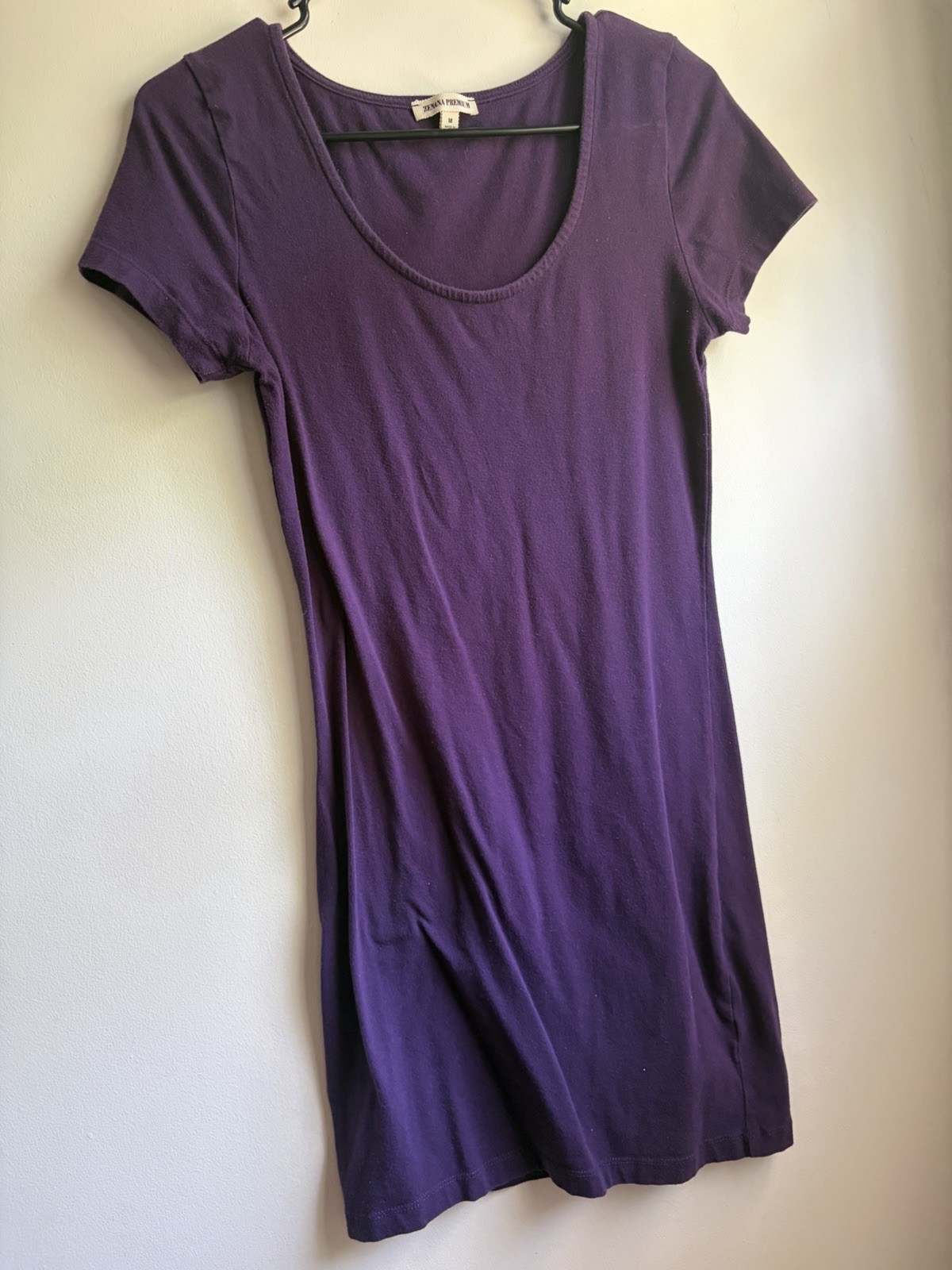Zenana Premium Bodycon Royal Purple Plum Stretchy Tight Cotton Mini Dress