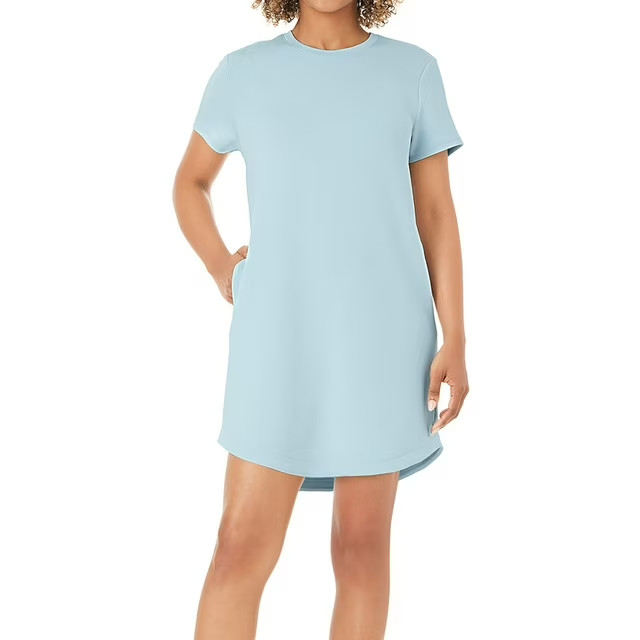 Member’s Mark Women’s Sandwash Short Sleeve Mini Dress Size L Light Blue