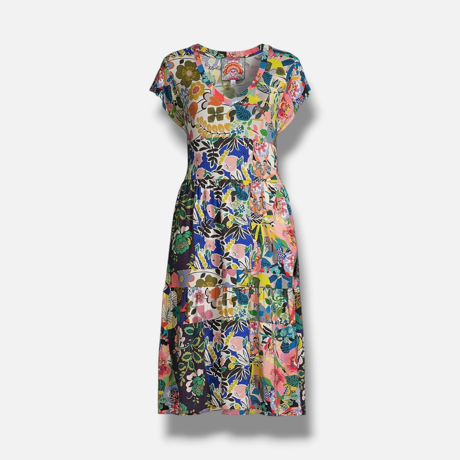 Johnny Was Womens’ Black Floral Print Pullover Chelsea Garden Dress Size XL