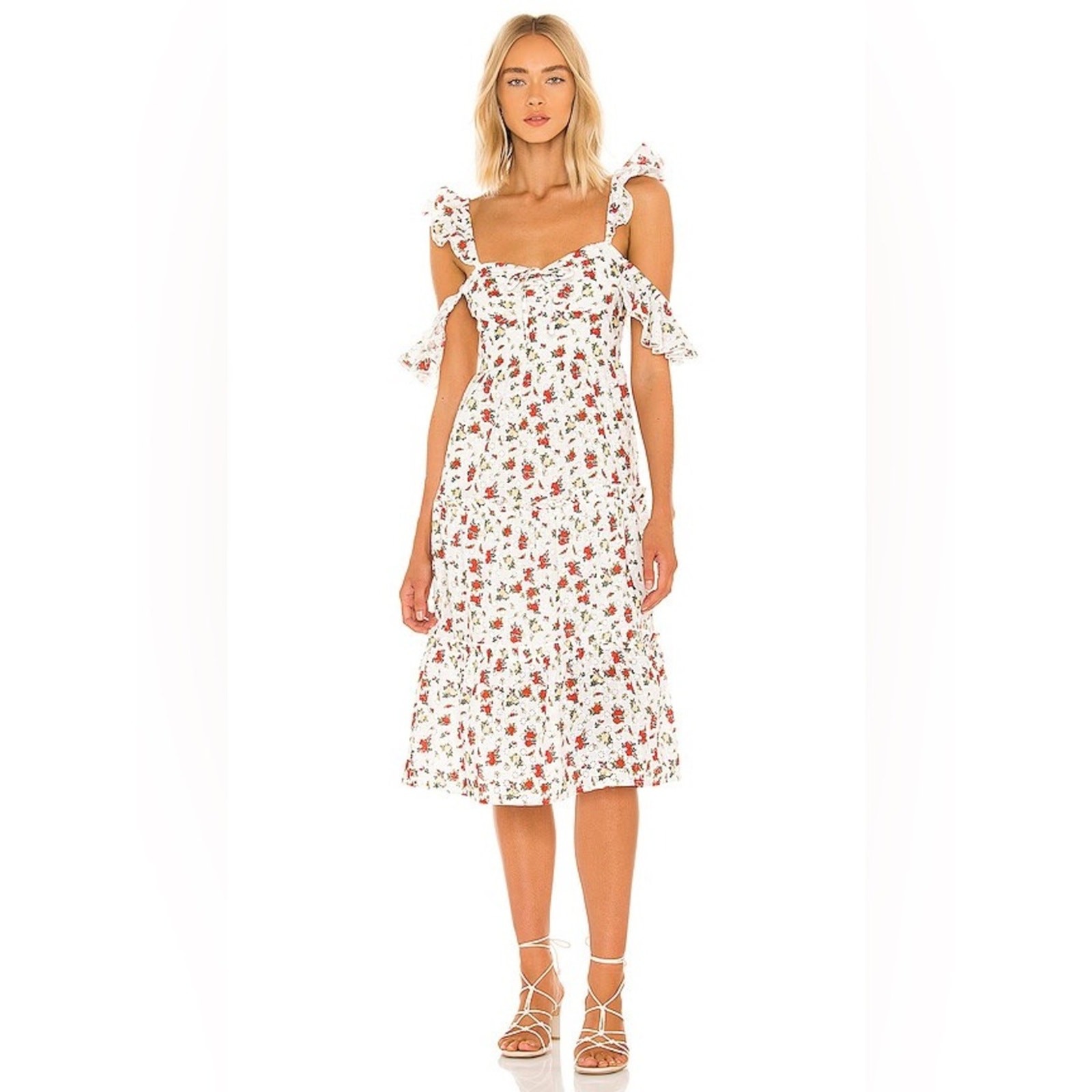 Majorelle | Angel Midi Dress | Multi Sangria Sun | Size: S