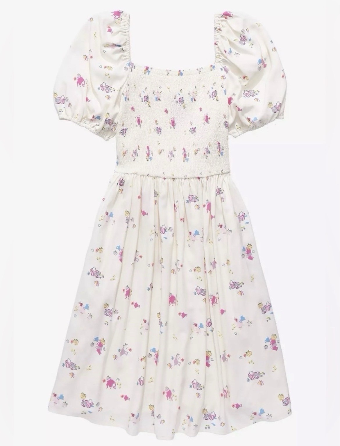 Disney BoxLunch Alice in Wonderland Icons Smocked Milkmaid coquette dress S