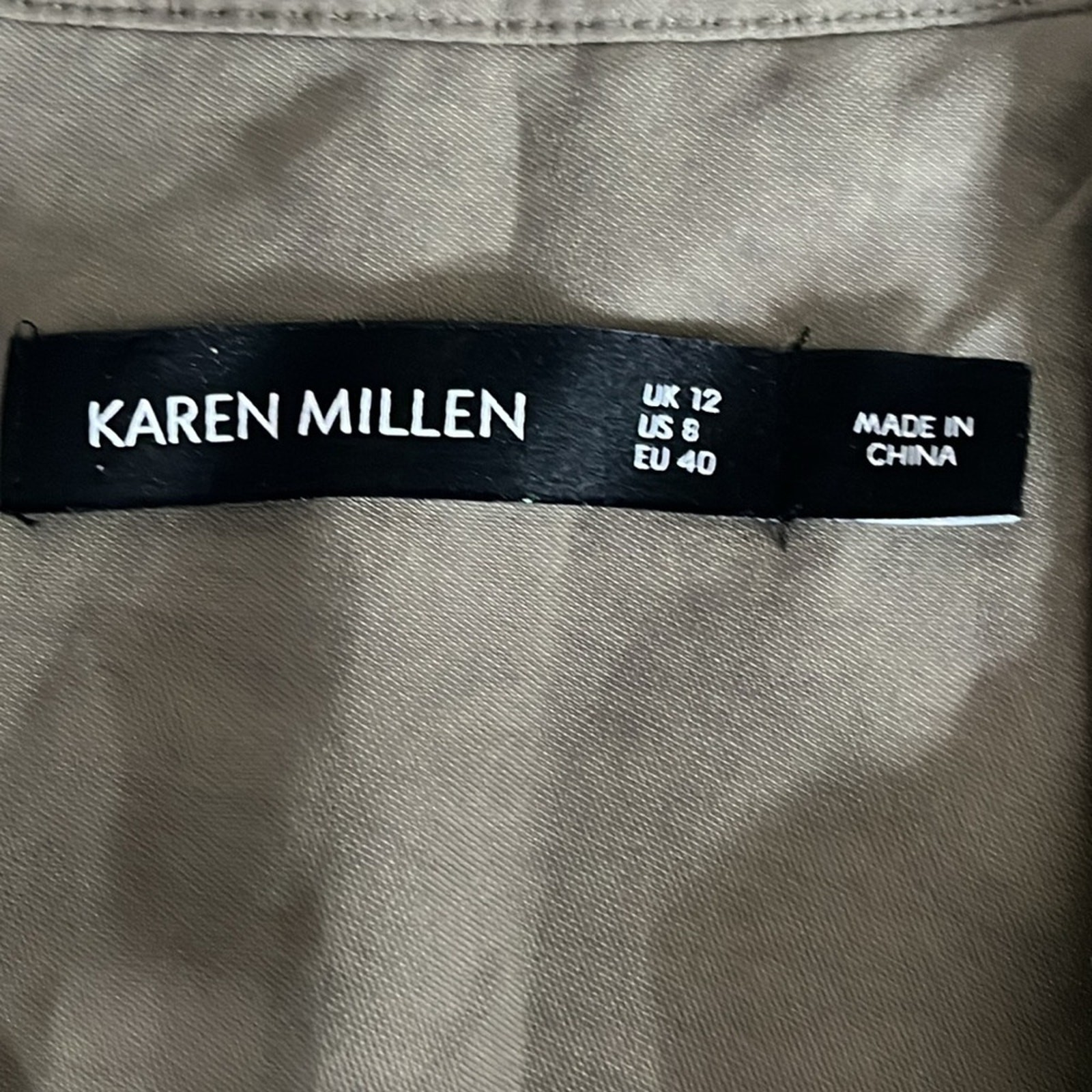 Karen Millen Belted Sleeveless Utility Dress in Khaki Green – Size 8