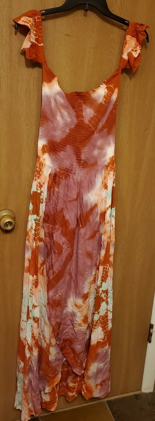 YFB Young Fabulous & Broke – SMALL – Tie Dye Dress – Off Shoulder – Frida Maxi