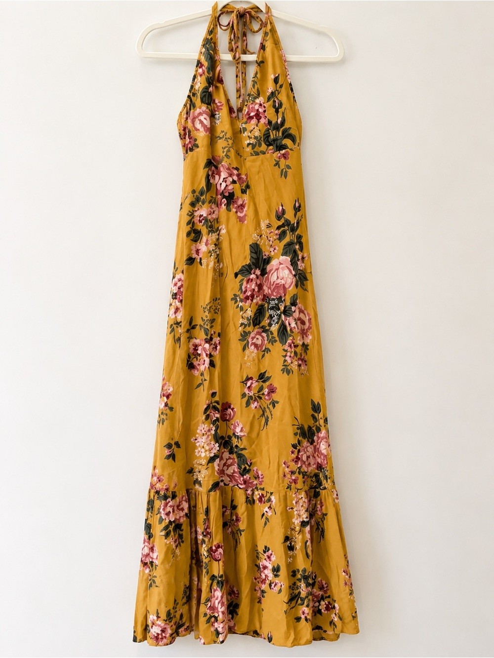 Reformation Juliette Angelica floral maxi dress featuring a ruffled hem Size 2