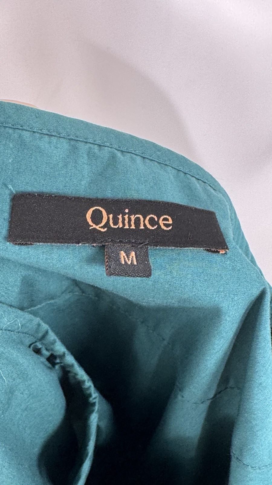 Quince Organic Cotton Poplin Tiered Mini Dress Ocean Green Medium