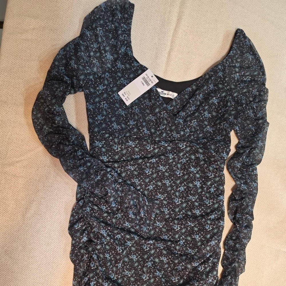 ‘Hollister Mesh Ruched Mini Dress – Size XS