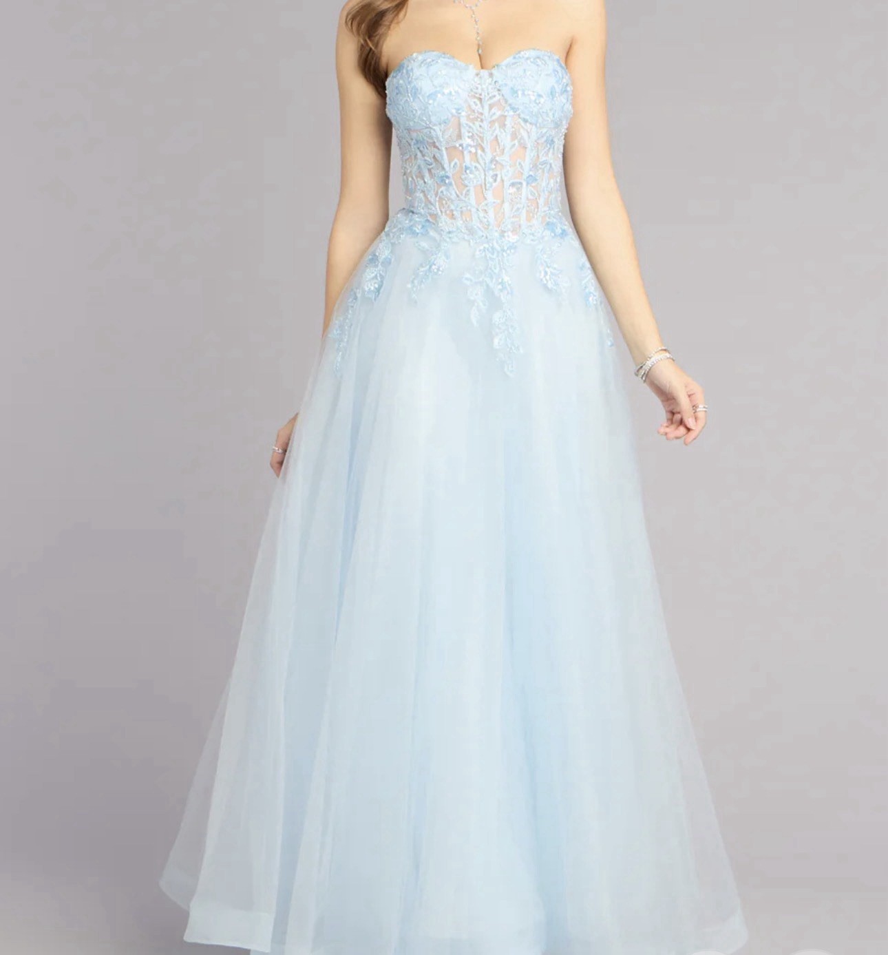 Light blue prom sweet 16 dress
