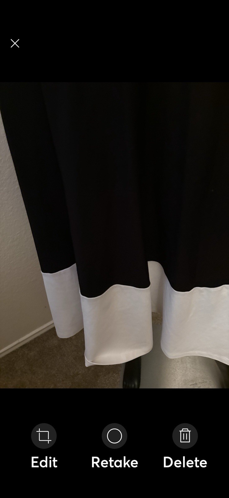 ELOQUII Black & Cream Colorblock Fit & Flare Midi Skirt Size 20 Side Zip