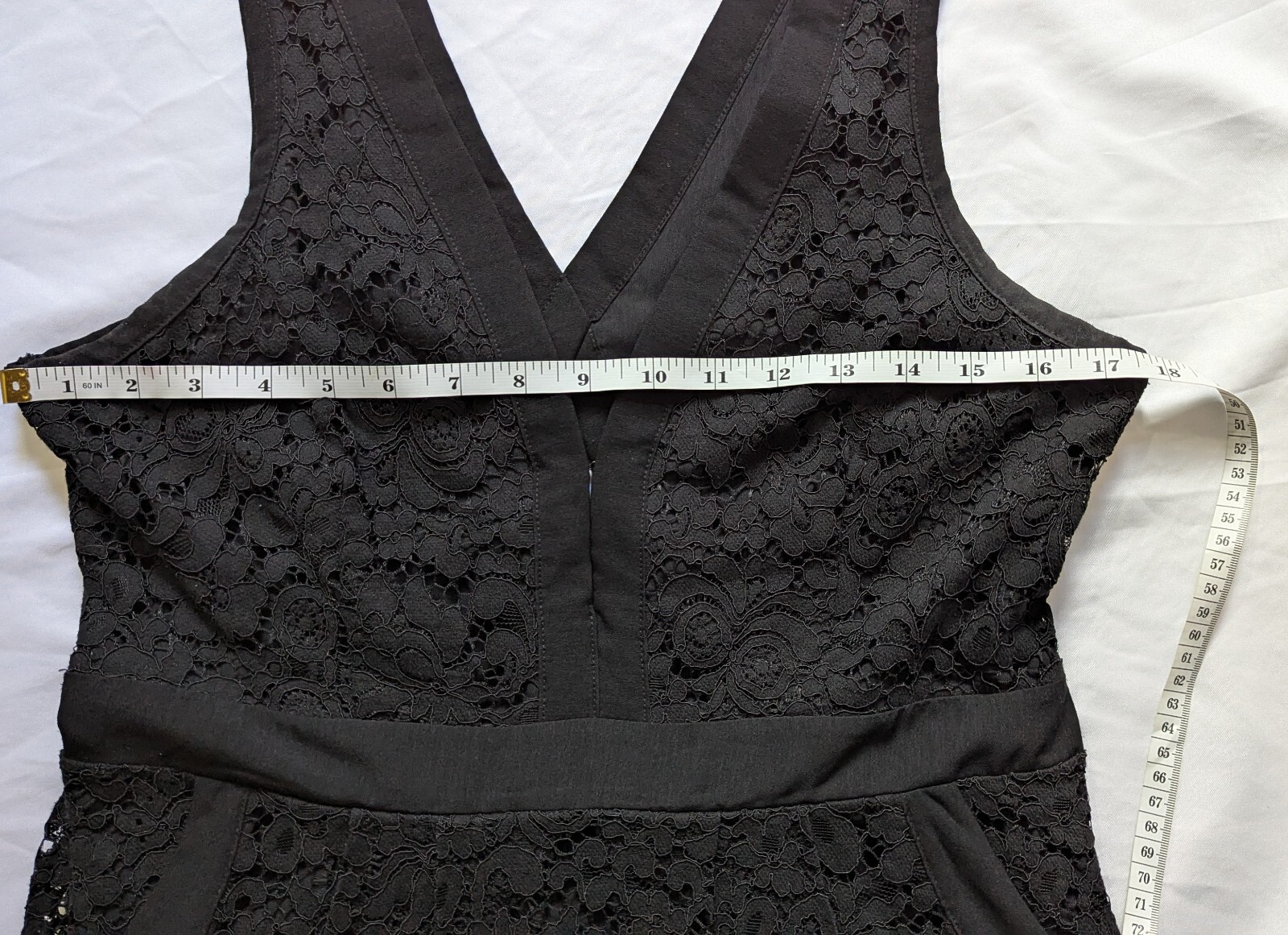 Free People Dress Size M Lovely In Love Black Lace Back Cutout Pockets Side Zip