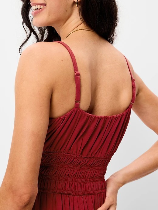 NEW Old Navy Womens Sleeveless Smocked Bodice Cami Midi Dress Loganberry M NWT
