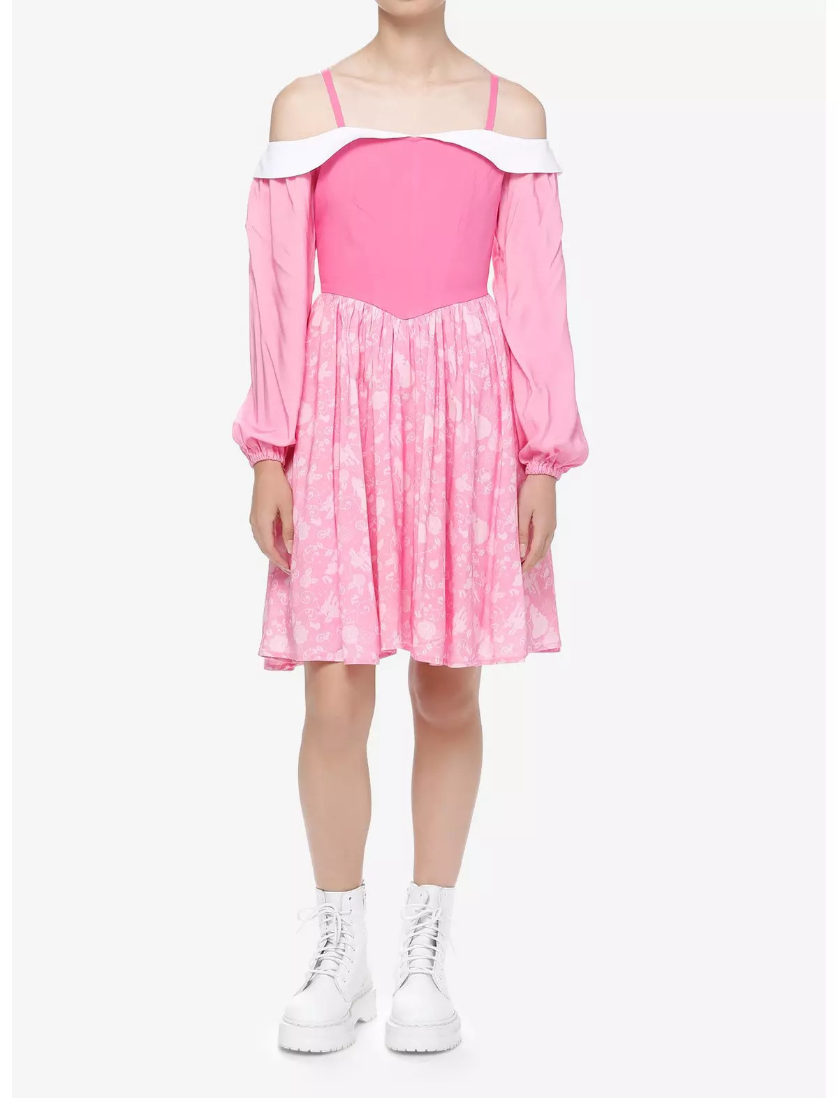 Disney Sleeping Beauty Princess Aurora Cold Shoulder Dress XS, S, M, L, XL
