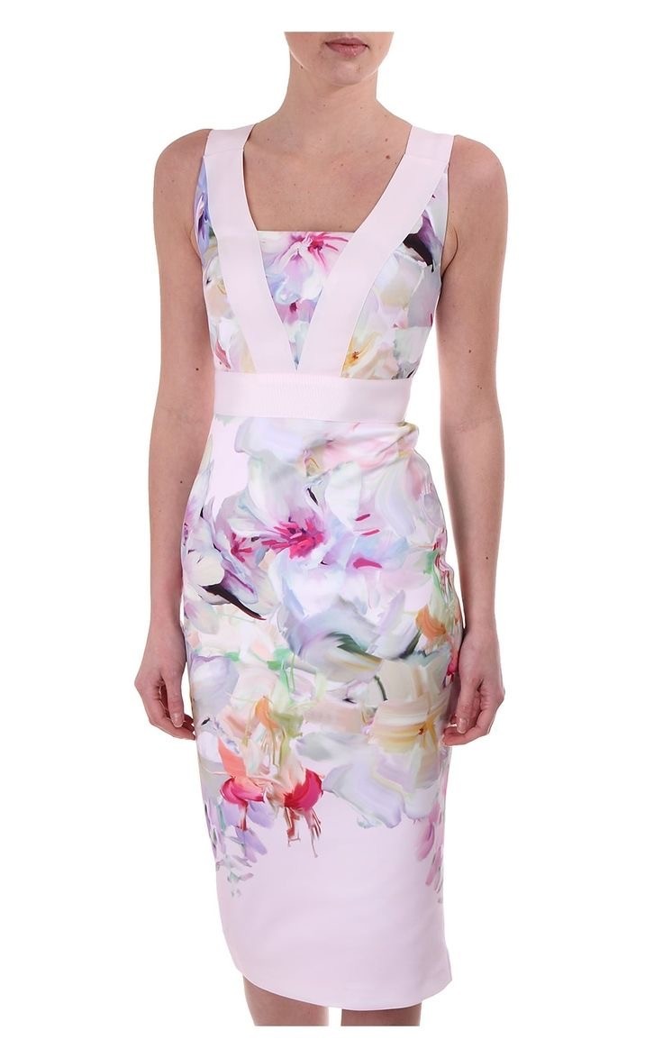 Ted Baker 2 UK10 EU38 US6 Arienne Hanging Garden Flowers Midi Pencil Dress