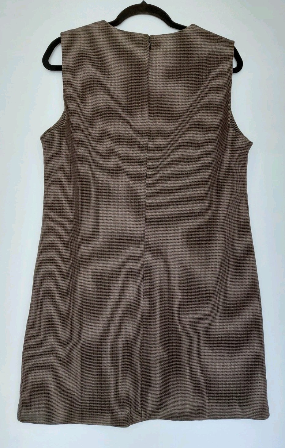 Gap Women’s Size L Sleeveless Straight Beige/Navy Houndstooth Career Dress