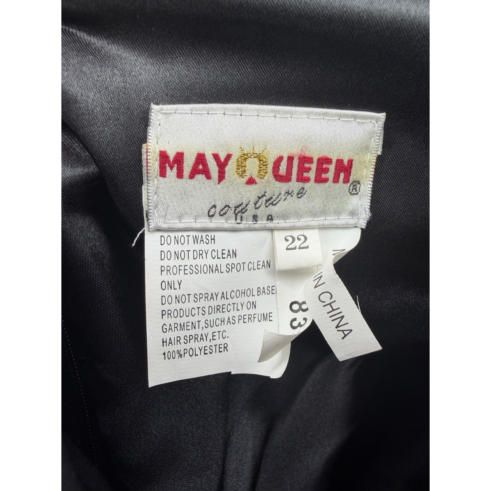 NWT May Queen Couture Black Strapless Beaded Ruched Evening Gown MQ838 Size 22