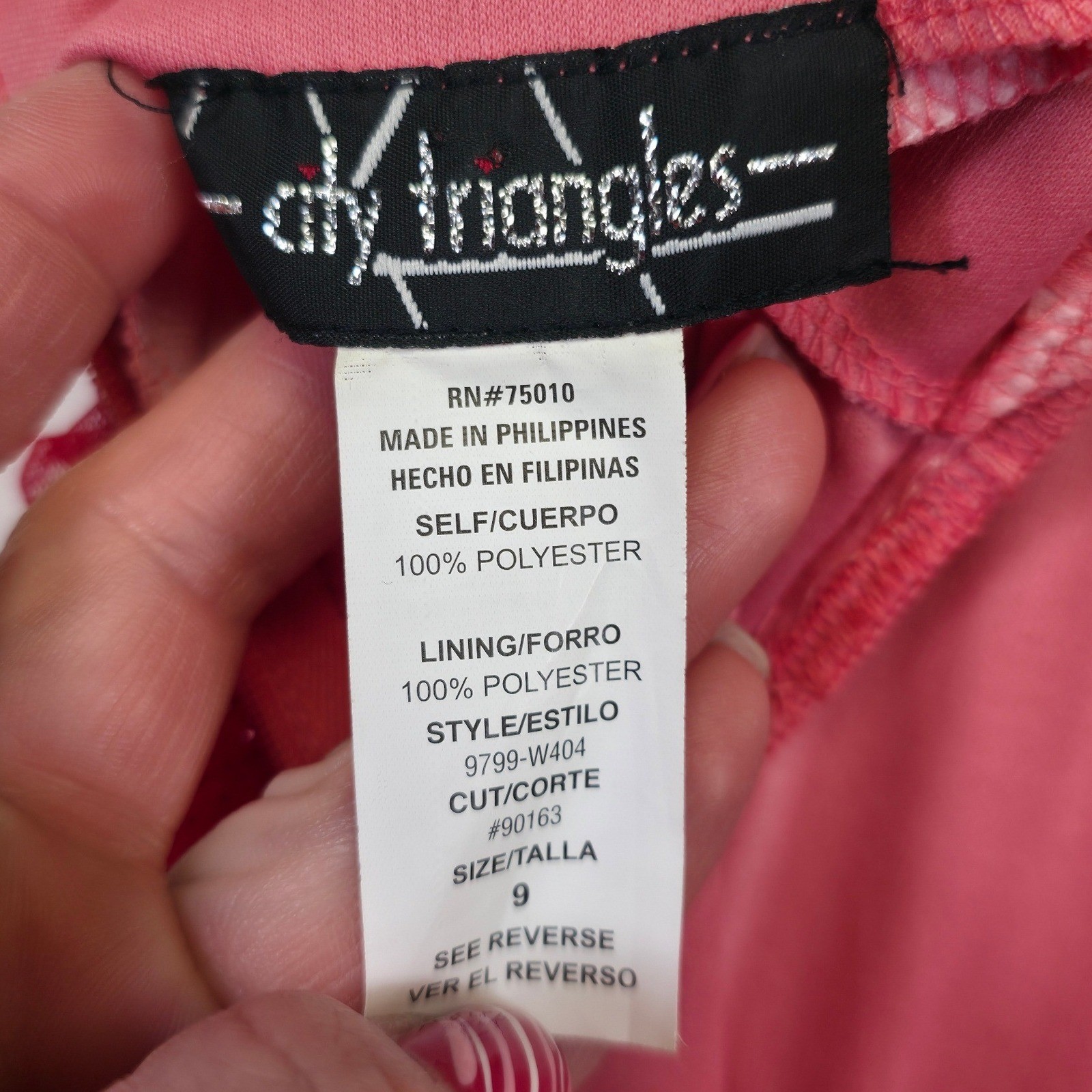 Y2K City Triangles Dress Womens 9 Pink Mesh Glitter Coquette Prom Formal Dance