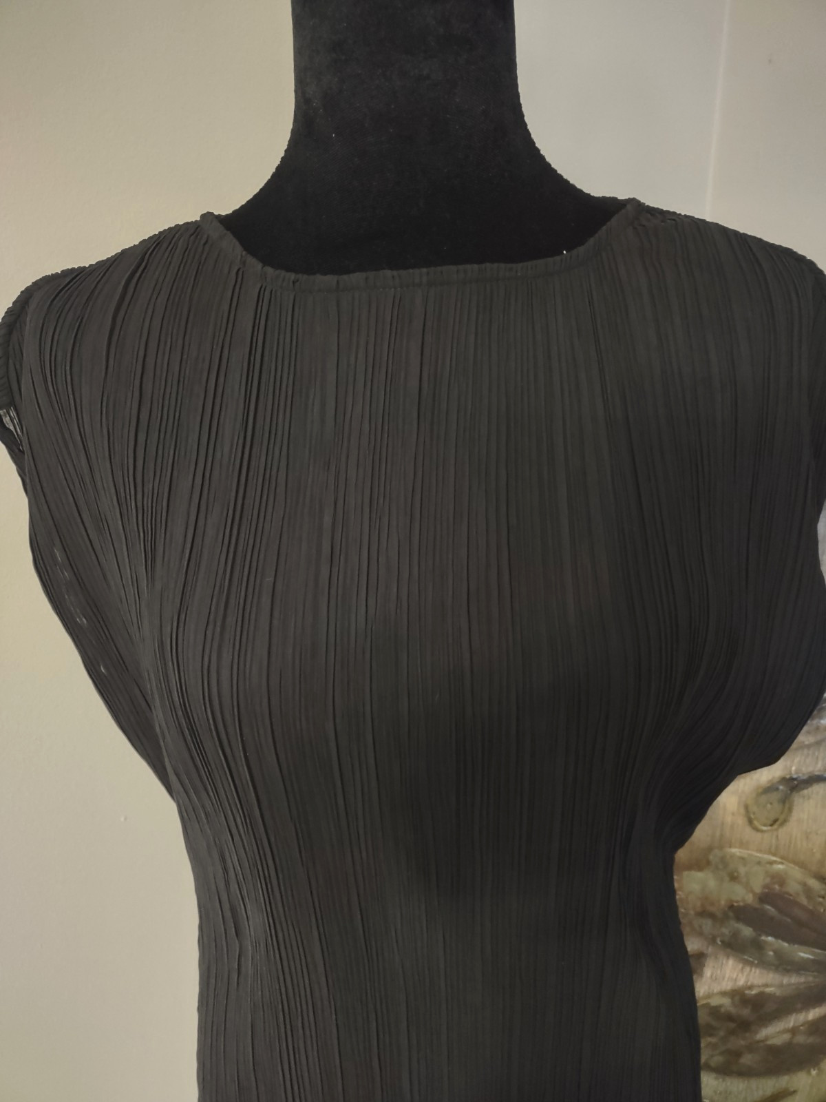 Madewell Black Pleated Shift Dress Women’s Size 4 Cap Sleeve Crew Neck EUC