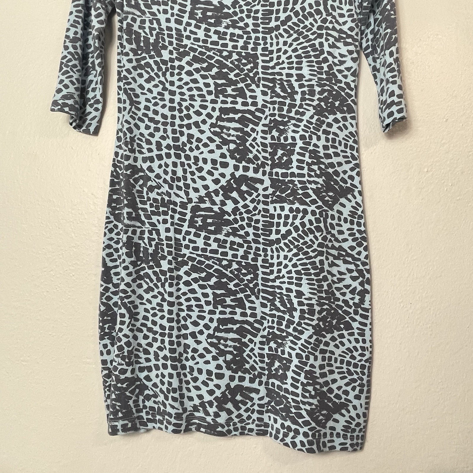 Marimekko Finland Katu womens modal Tricot dress Size Small Fitted Stretchy Blue