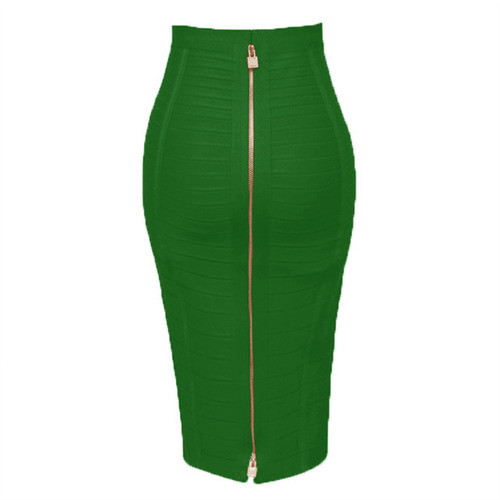 2021 New Women Zipper Rayon Bandage Skirt Day Party Pencil Skirt Top Hot