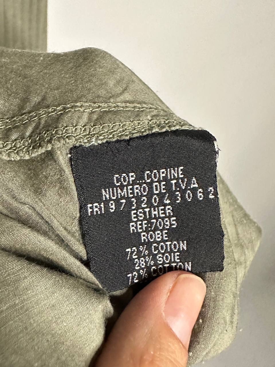 Vintage Cop Copine Silk Blend Midi Dress Khaki Green Y2K Avant Garde Archival S