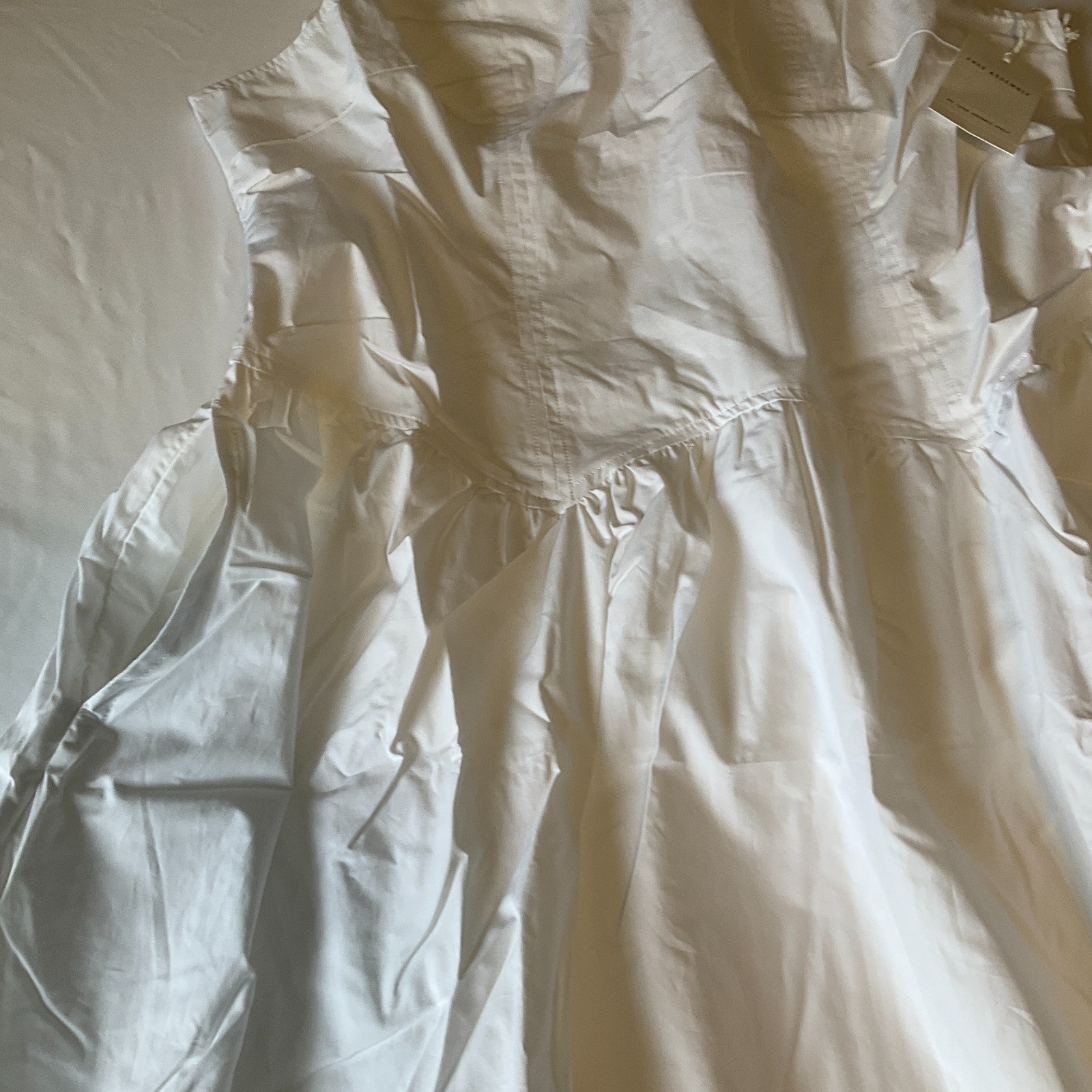 Free Assembly Maxi Dress Womens Size 2XL 20 White Sleeveless Pockets Lined