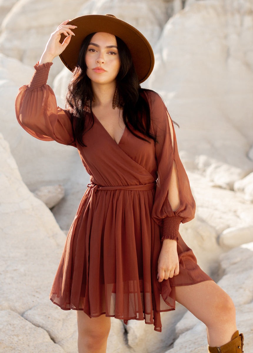 Joyfolie Ani Dress Rust XXS Womens Casual Sleeveless Summer Dress