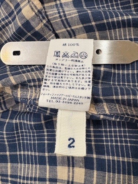 45r by 45rpm Studio Co Ltd Japan Cotton Navy Blue Combo Plaid Shirt Dress Japan2