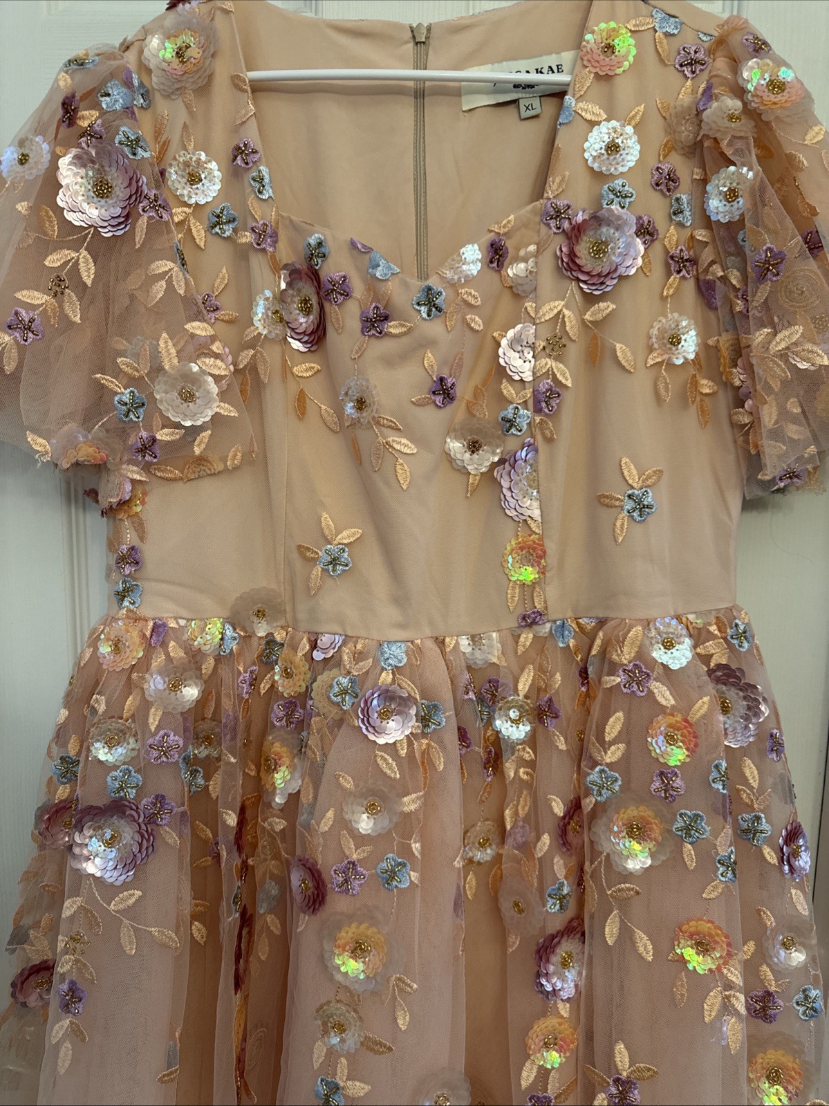 Jessakae Women’s Pink Embroidered Dress Size XL Euc