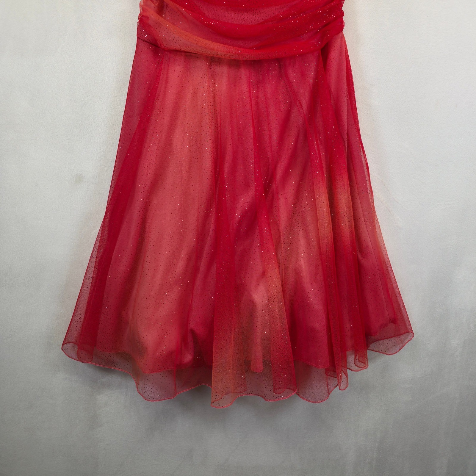 Y2K City Triangles Dress Womens 9 Pink Mesh Glitter Coquette Prom Formal Dance