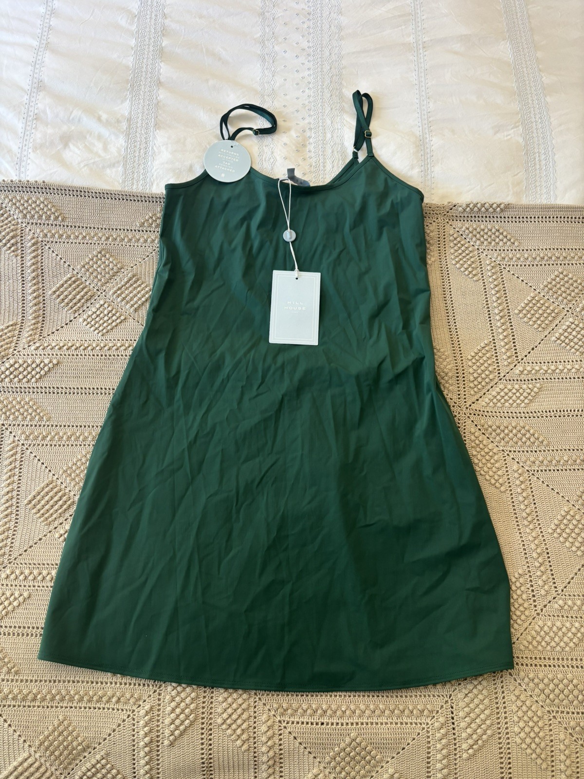 Hill House Home Slip Dress in Botanical Green BBWT 4 6 Small $78 Mini Dress