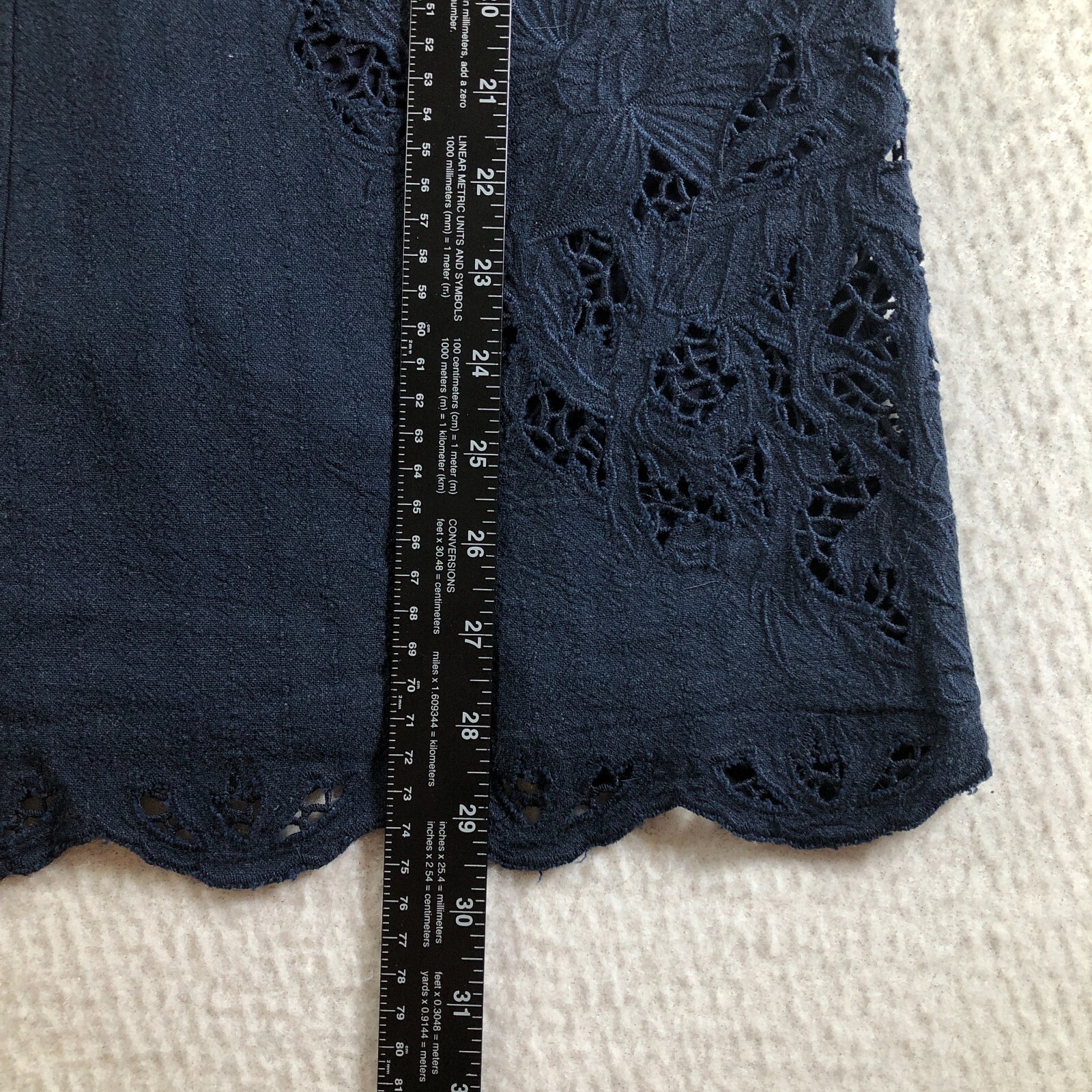 ASTR the Label Womens Linen Blend Marlena Slip Dress Size XS Blue Eyelet Lined