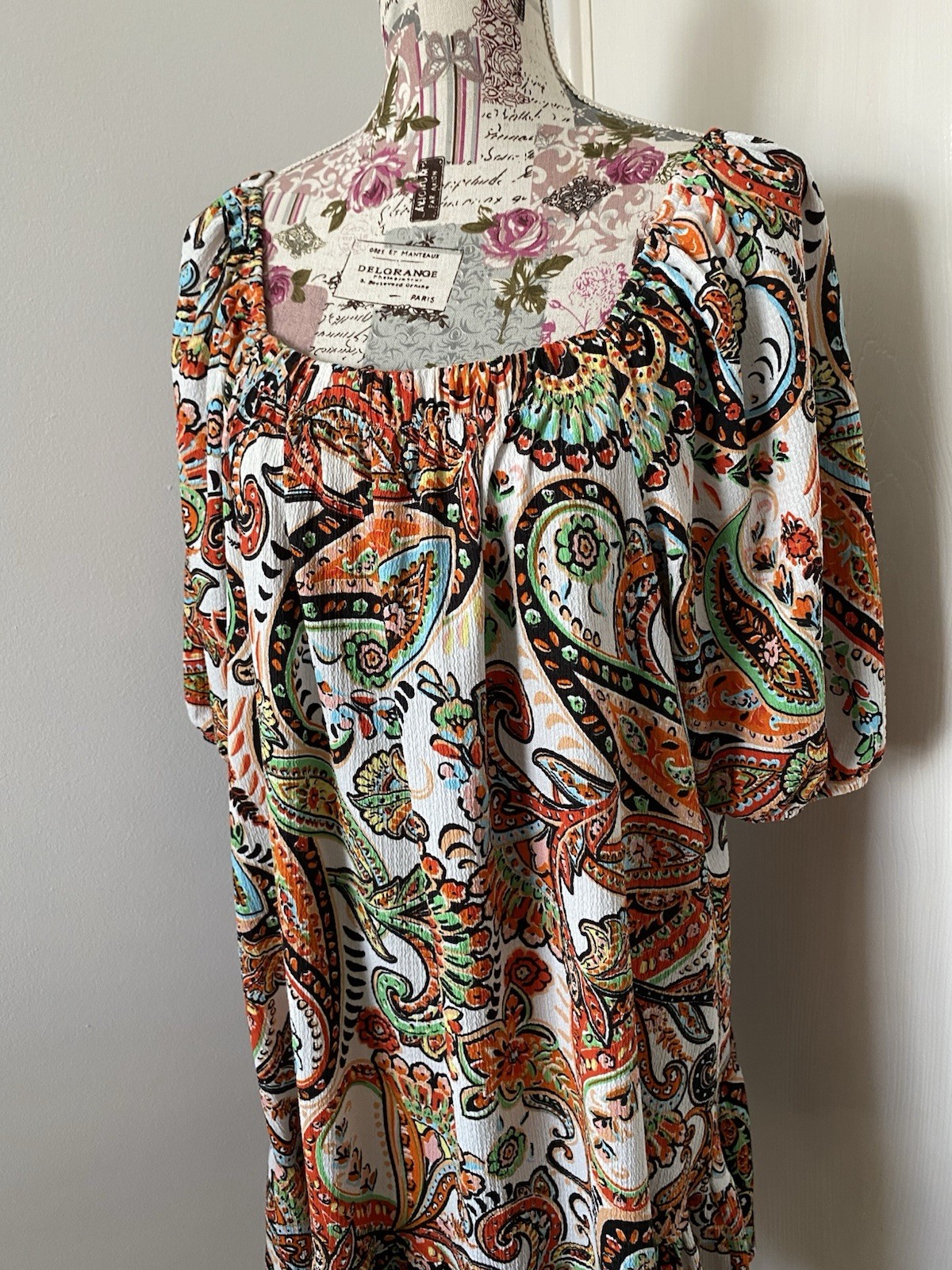 Papaya Curve Paisley Dress UK 20 Boho Floaty Smock Tunic Summer Holiday Beach