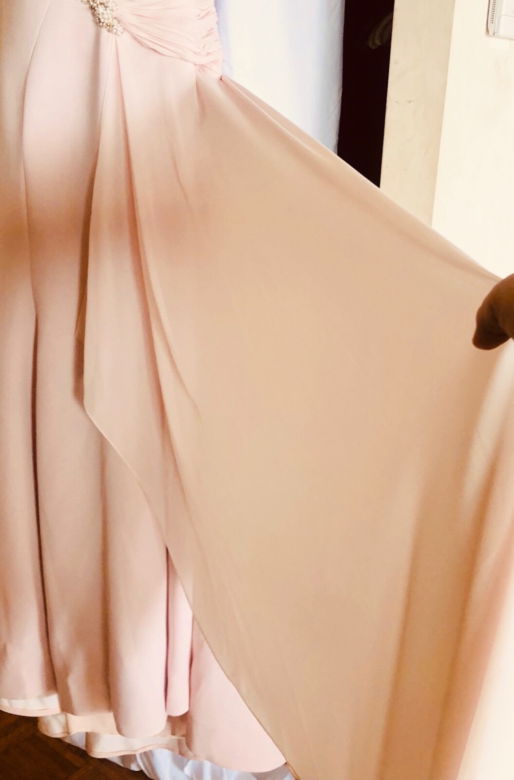 A-Line Gown Embellished Draped Contrast Layer /US6 IT42 S NWT