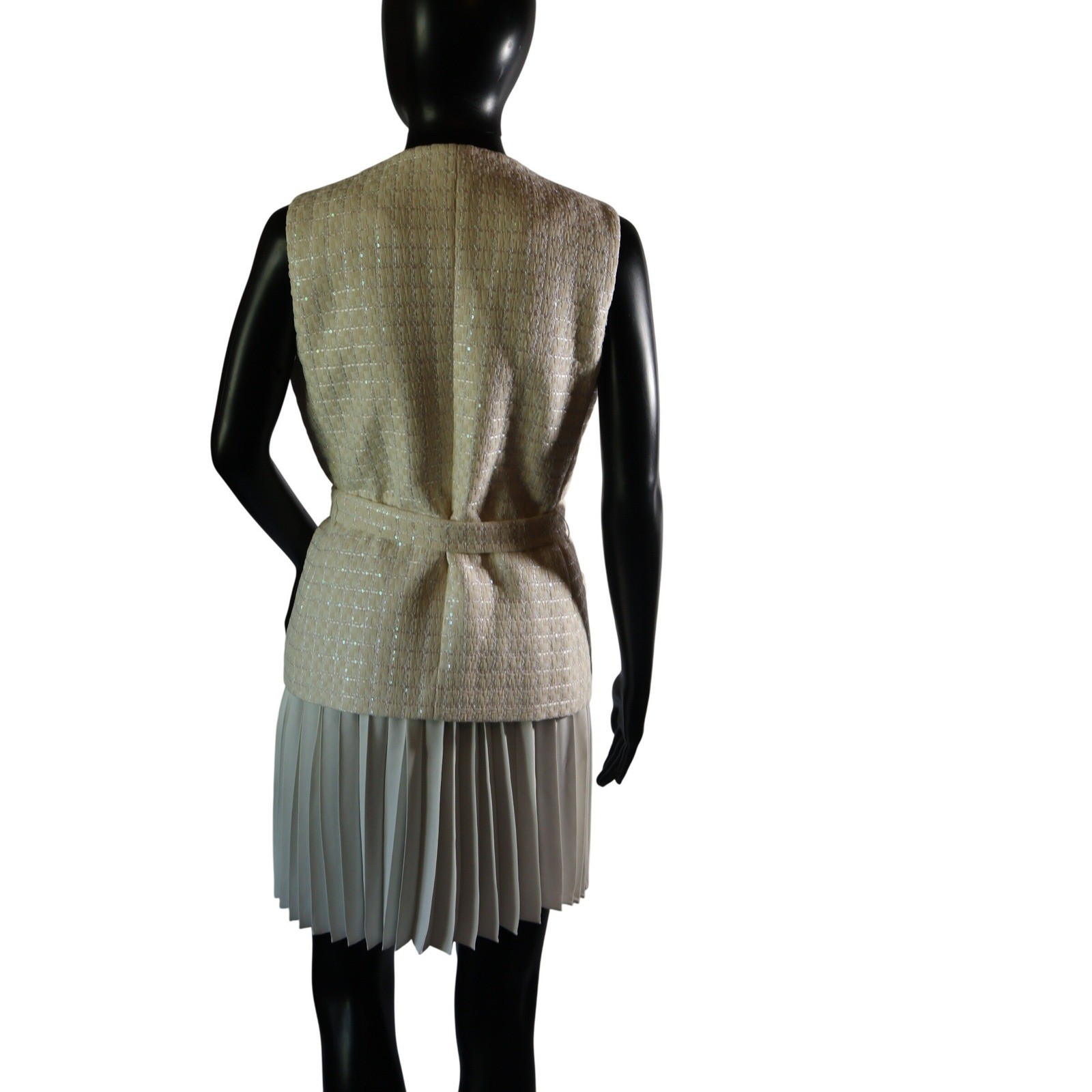 Sandro Bloom Tweed Pleated Mini Dress Fr 36 / US 4 Sequin MSRP $560