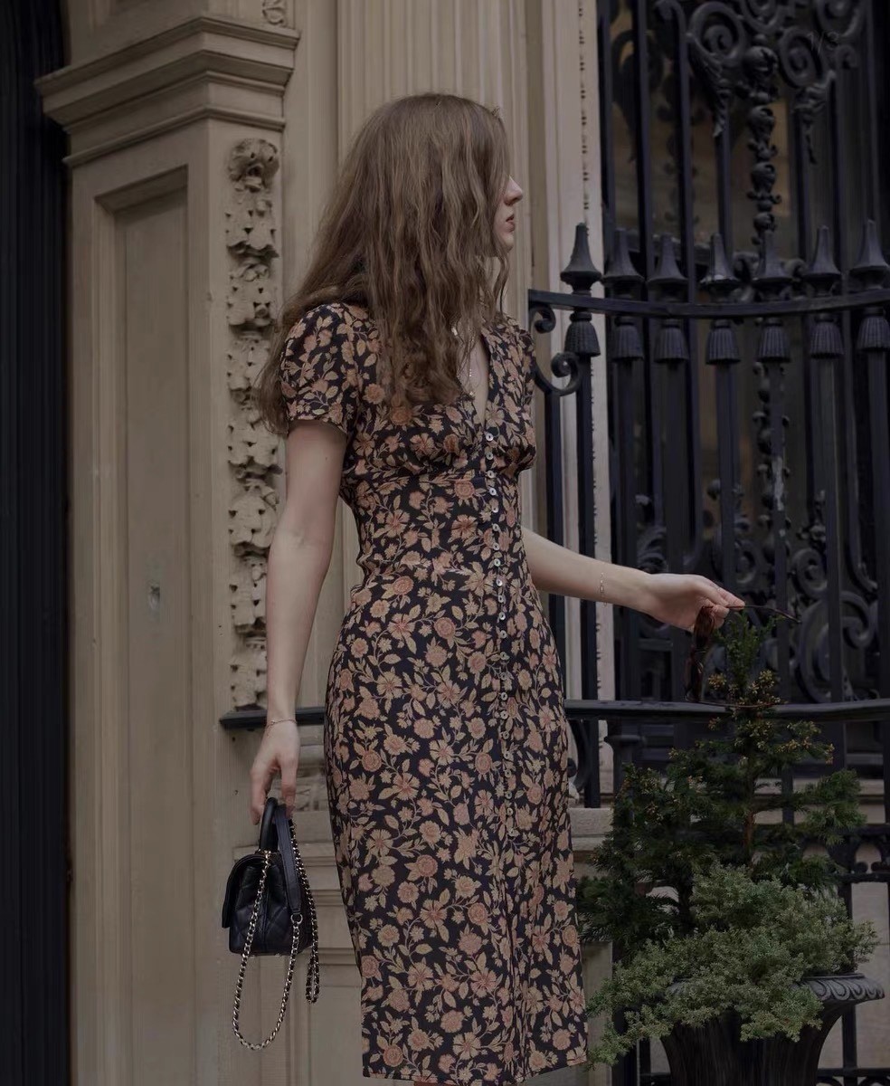Realisation par Women’s Floral Silk Single Breasted Dress