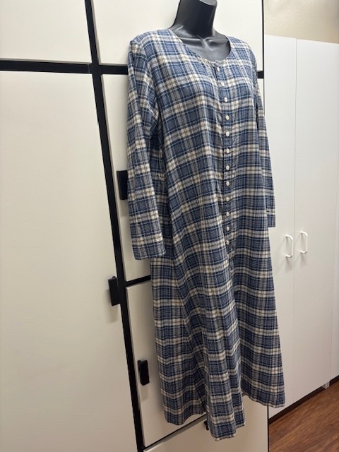 45r by 45rpm Studio Co Ltd Japan Cotton Navy Blue Combo Plaid Shirt Dress Japan2