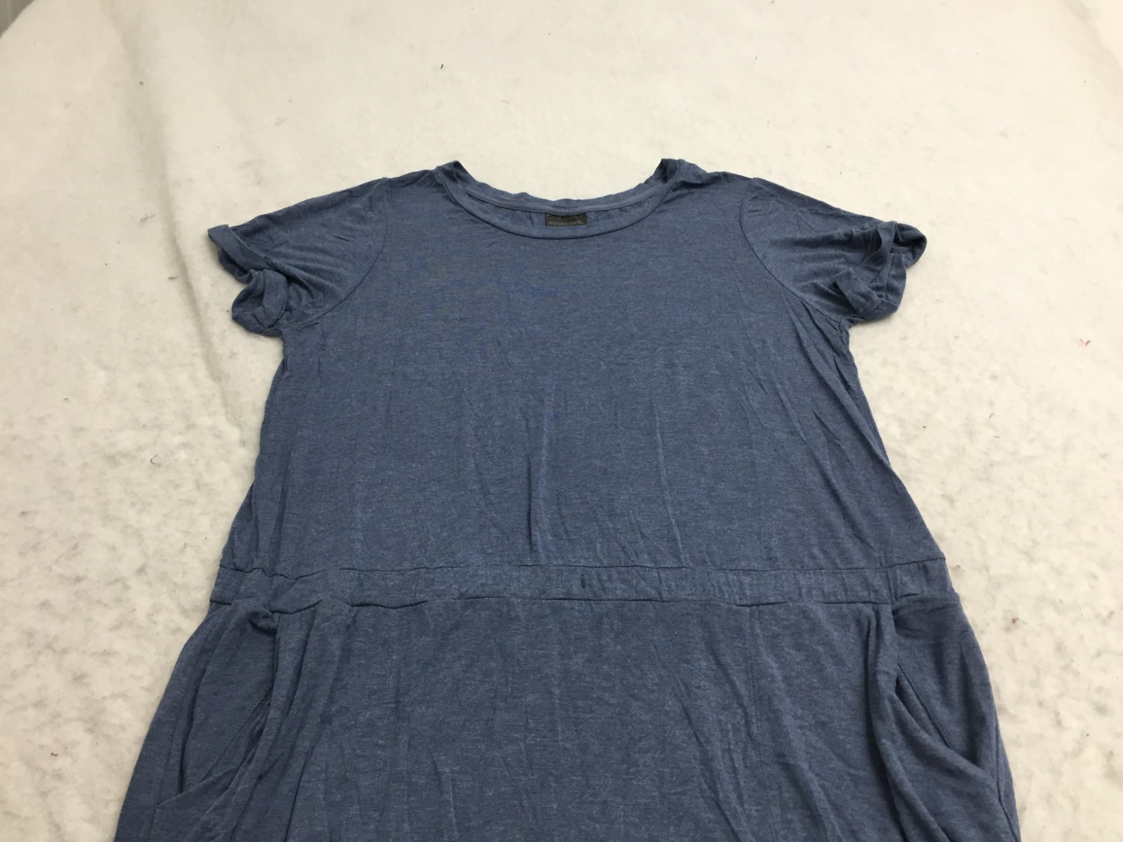 32 Degrees Dress Womens XL Blue Short Sleeve Pockets Long Length Crew Neck